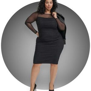 BOGO NWT Torrid Midi Soft Mesh Long Sleeve Bodycon Slip Dress